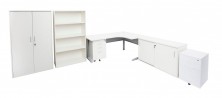 Modular 90 Degree Corner Workstations With Vibe Credenzas And Storage